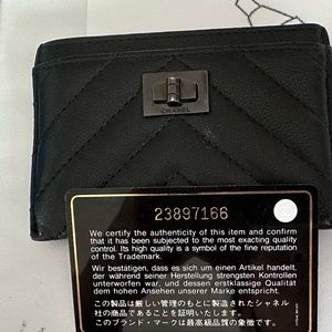CHANEL 2.55 lambskin Card Holder Black